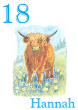 Load image into Gallery viewer, 5x7" "Highland Cow" Greeting card *This card can be personalised*