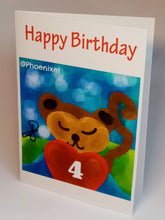 Load image into Gallery viewer, 5x7" "Monkey" Birthday Card *This card can be personalised*