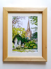 Load image into Gallery viewer, A4 Print "St Michael's and All Angels Church Uffington" available as mounted/framed print.
