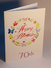 Load image into Gallery viewer, 5x7" Happy Birthday " Butterflies Card *This card can be personalised*