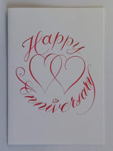 Load image into Gallery viewer, 5x7" Anniversary card "Two hearts" 8This card can be personalised*
