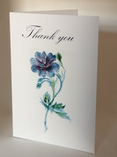 Load image into Gallery viewer, Pack of 5 A6 Geranium Thank-you Cards