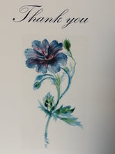 Load image into Gallery viewer, Pack of 5 A6 Geranium Thank-you Cards