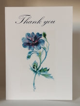 Load image into Gallery viewer, Pack of 5 A6 Geranium Thank-you Cards