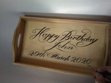 Load image into Gallery viewer, Bespoke hand painted wooden trays