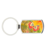 Load image into Gallery viewer, Oblong Metal Keyring Butterfly "Transformation"