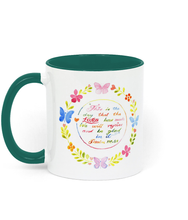 Load image into Gallery viewer, Two Toned Ceramic Mug "This is the day that the LORD has made." (available in 8 colours)