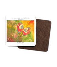 Load image into Gallery viewer, 4 Pack Hardboard Coasters Butterfly "Transformation"