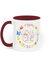 Load image into Gallery viewer, Two Toned Ceramic Mug "This is the day that the LORD has made." (available in 8 colours)