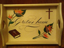 Load image into Gallery viewer, Bespoke hand painted wooden trays