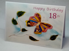 Load image into Gallery viewer, Large A5 Happy 18th Birthday "Onwards" Butterfly Card