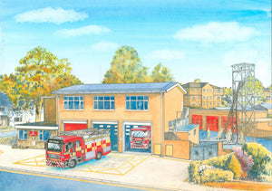 "Stamford Fire Station"  Prints (available A4, A3 Mounted/framed)