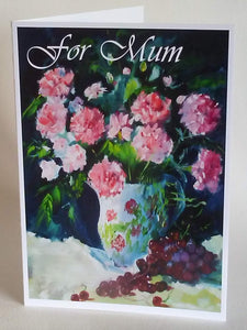 5x7" "For Mum" Pink Flowers card