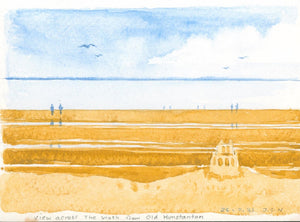 5x7" Blank card "Across the wash from old Hunstanton Beach"