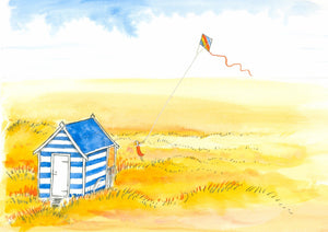 5x7" Blank card "Beach Hut Old Hunstanton"