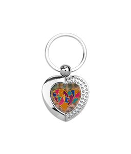 Heart Metal Keyring  "Silk heart"