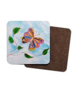 4 Pack Hardboard Coasters "Onwards" Butterfly