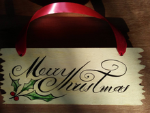 Load image into Gallery viewer, &quot;Merry Christmas&quot; Hand painted plaque
