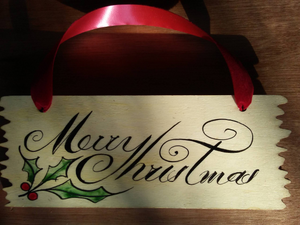 "Merry Christmas" Hand painted plaque