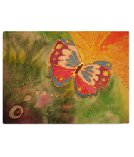 Load image into Gallery viewer, Tempered Glass Chopping Board &quot;Transformation&quot; Butterfly
