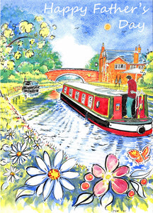 5x7" Narrow Boat Father's Day card