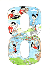 5x7"  " Boys 8th cartoon" card   *This item can be personalised*