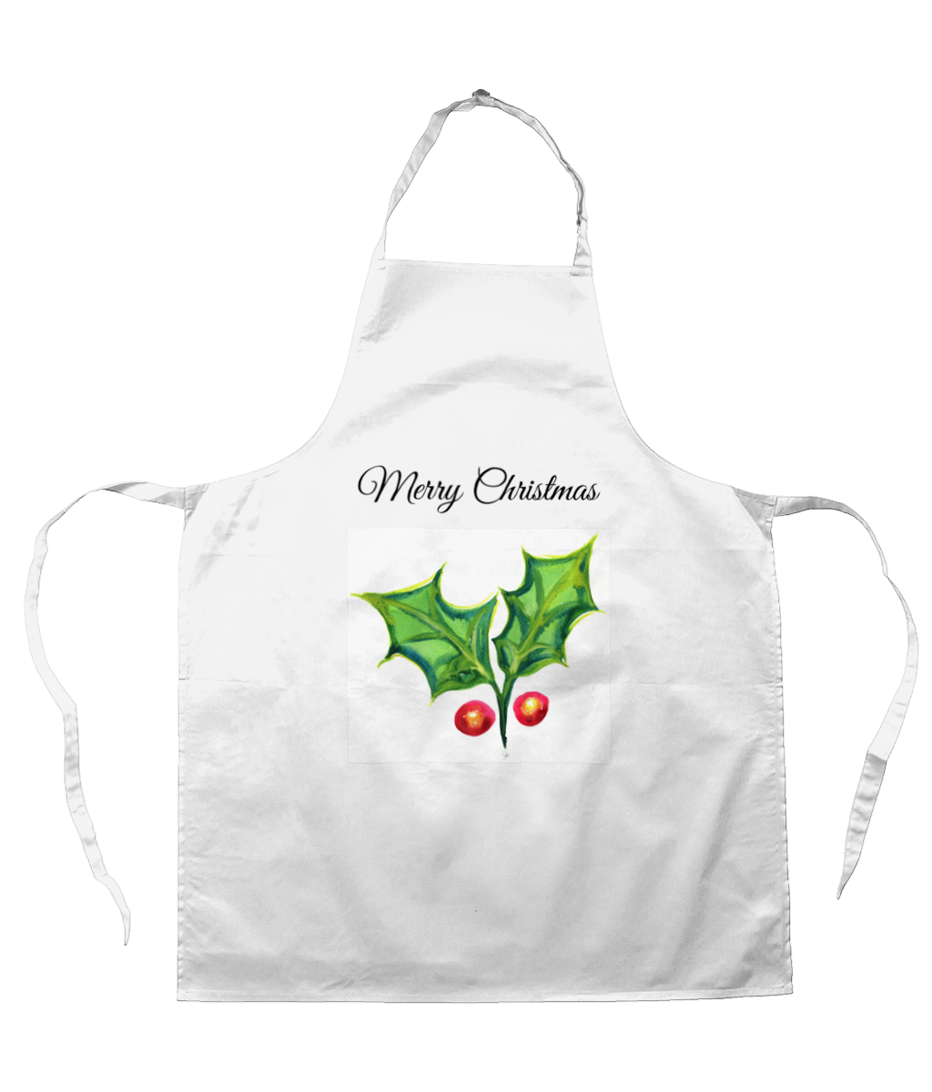 Apron  Merry Christmas Holly.