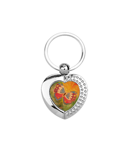 Heart Metal Keyring ""Transformation Butterfly