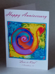 5x7"  Anniversary card "silk swirl"