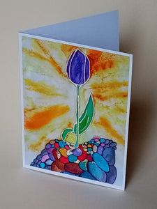 5x7" "Beauty out of a Rocky Place" card,