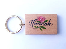 Load image into Gallery viewer, Bespoke Personalised wooden keyrings.
