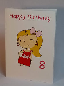 5x7" "Girl" Birthday Card     *This card can be personalised*