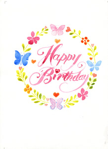 5x7" Happy Birthday " Butterflies Card  *This card can be personalised*