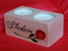 Load image into Gallery viewer, Bespoke solid beech tealight holders.
