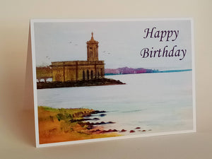 5x7" Card " Normanton Church Rutland Water" (Available as Blank, Birthday card or personalised)