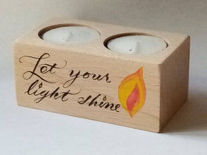 Bespoke solid beech tealight holders.