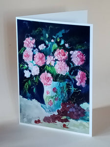 5x7"  "Pink Flowers" blank card