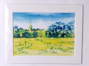 A4 Print "Stamford Meadows"  (available A4, Mounted/framed)