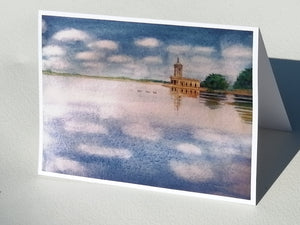 5x7" Blank card "A beautiful day at Rutland water"