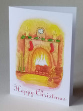 Load image into Gallery viewer, Pack of A6 &quot;Christmas fireside&quot; cards.
