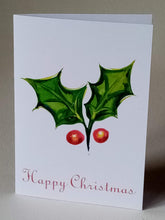 Load image into Gallery viewer, Pack of A6 &quot;Holly&quot; Christmas cards.
