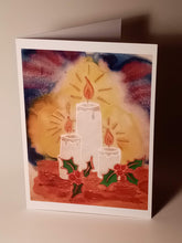 Load image into Gallery viewer, Pack of 2 7x5&quot;  &quot;Christmas candles&quot; cards
