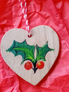 "Holly design" wooden craft