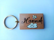 Load image into Gallery viewer, Bespoke Personalised wooden keyrings.
