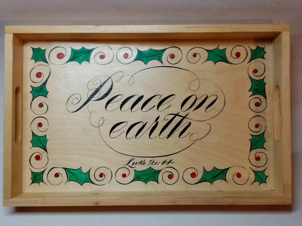 Hand painted Christmas Trays