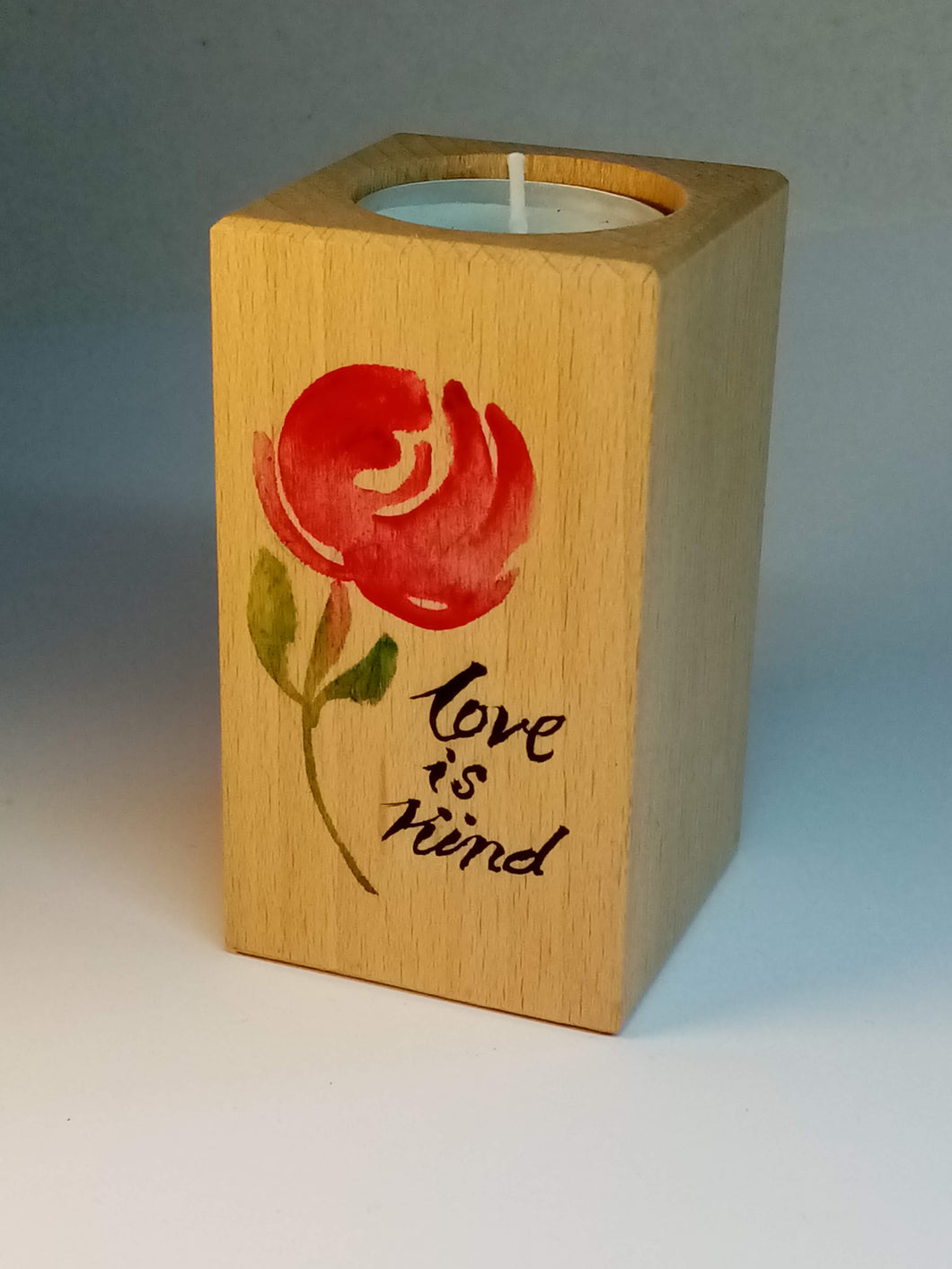 Solid Beech tealight holder  