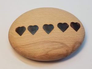 Wooden Beech pebbles"Heart"