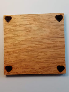 Solid Oak Coasters "Heart"