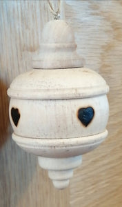 Pyrography wooden shaped bauble "Heart"