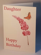 Load image into Gallery viewer, 7x5&quot; Happy Birthday Buddleia Card              *This item can be personalised*
